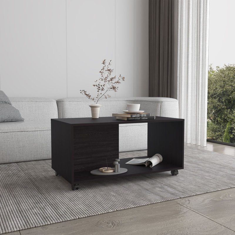 Table basse, 4 roulettes, 1 tablette