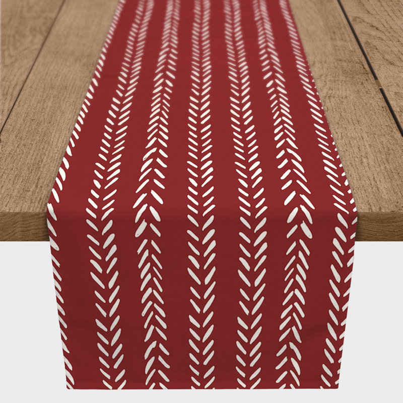 Adlyn Rectangle Polyester Table Runner, 72" x 16", Red