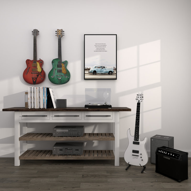 Metal Guitar Multi Colored Wall Decor Set