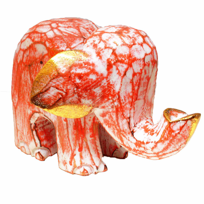 Caffrey Animals Figurines & Sculptures, 6" H x 7" W x 4.5" D, Orange