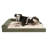 Plush & Grid Cord Deluxe L-Chaise Dog Bed-113262924-113262919