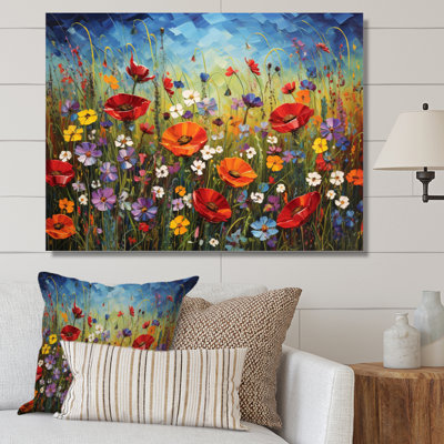 «Abstract Wildflowers», reproduction d'art sur toile encadrée