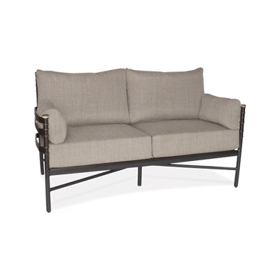 Lancaster 61'' Wide Powder Coated Aluminum Loveseat with Cushions