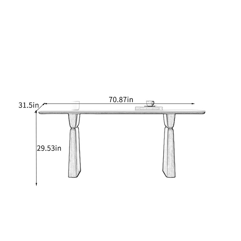 Table de salle à manger simple et rétro., H 29,53 po x L 70,87 po x l 31,5 po