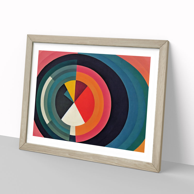 Engaging Modern Abstract - Single Picture Frame Print, 34cm H x 46cm W x 2cm D, Oak Framed