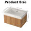 Meuble-lavabo mural moderne Orvella avec lavabo intégré, construction en contreplaqué, design facile à nettoyer-124006341