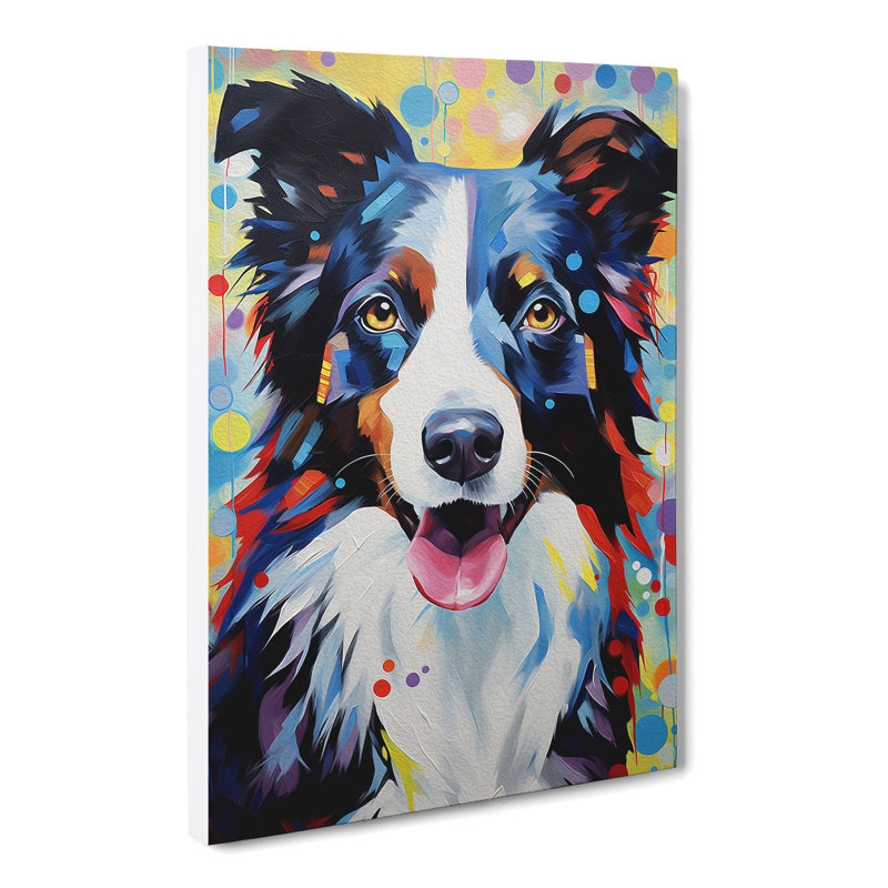 Border Collie Orphism - Wrapped Canvas, 50cm H x 35cm W x 3cm D
