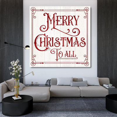 Art des toiles tendues de la galerie Tara, The Holiday Aisle® Reed, Vintage Christmas Signs IV, Merry Christmas