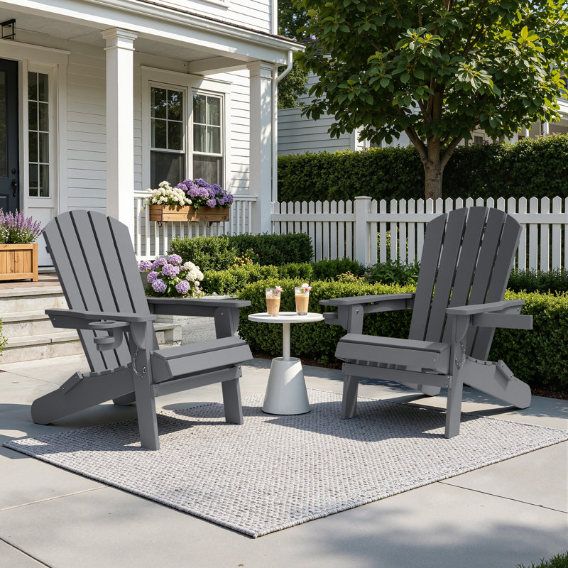Ensemble de chaises pliantes Adirondack , Gris