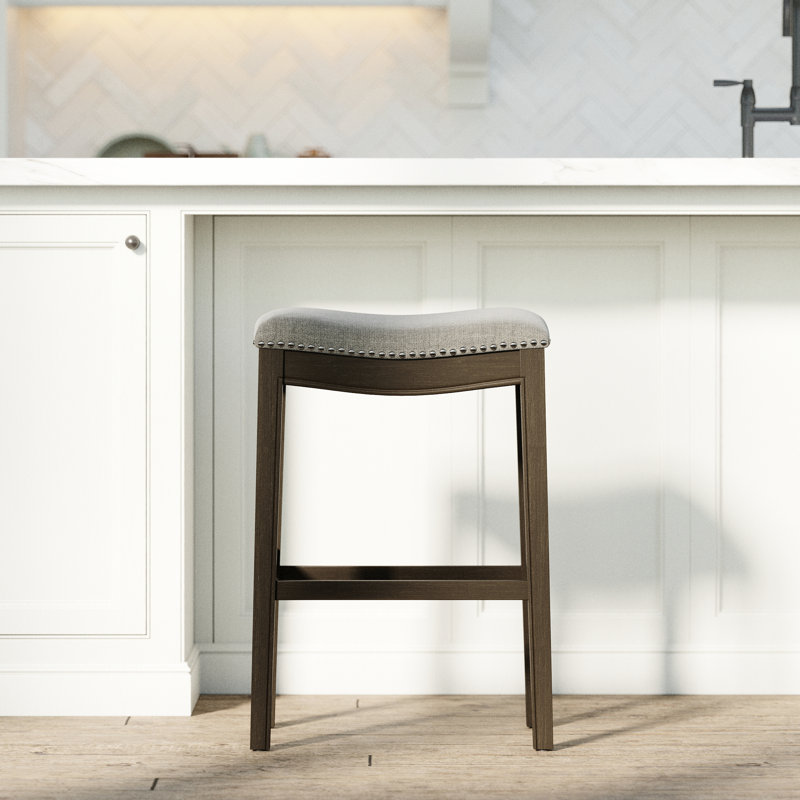 Bois vieilli 31 po Avec structure en tissu gris fumé et repose-pieds pour une utilisation à long terme