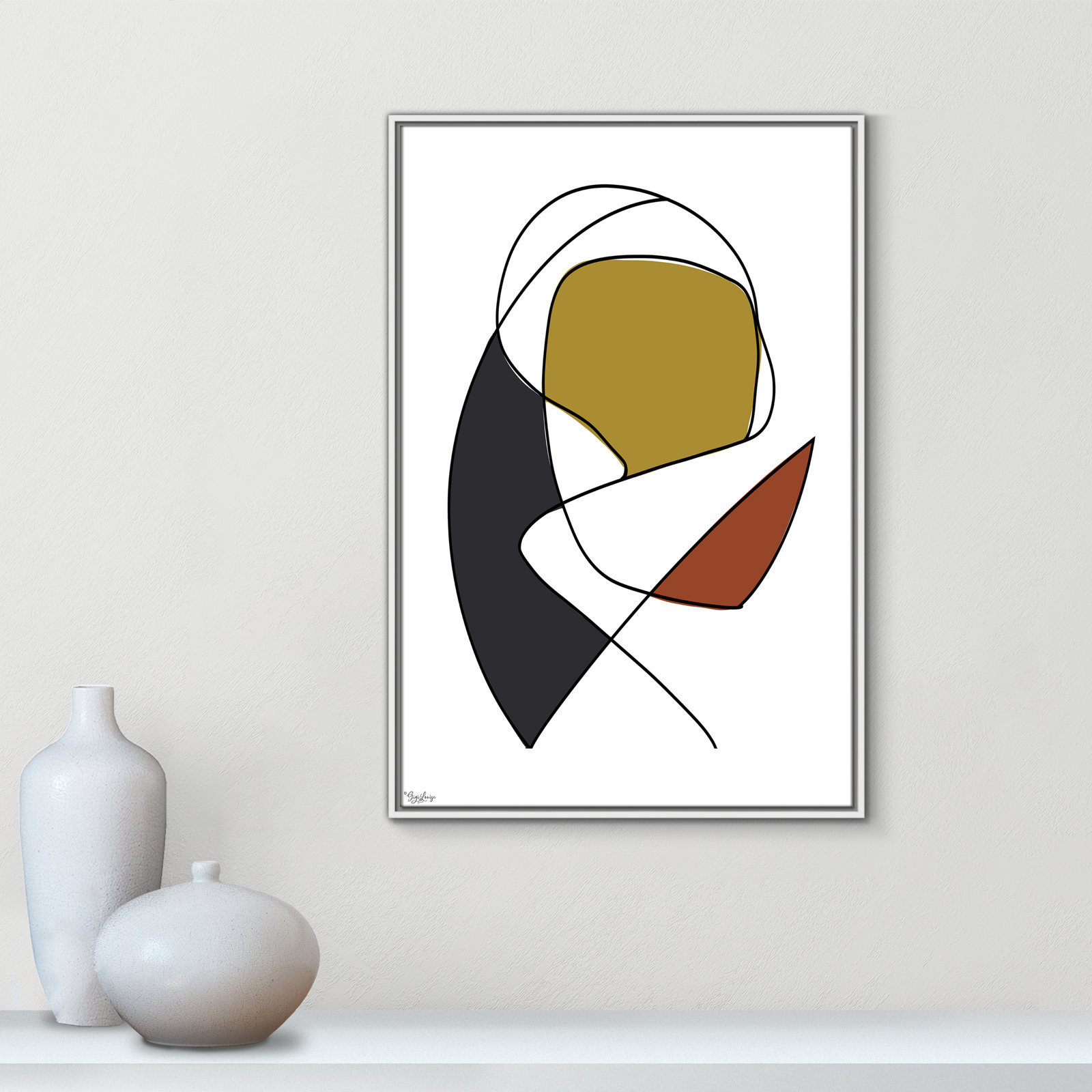 Paige "Abstract Tribeca 3" Print, 37.5" H x 25.5" W x 2" D, White
