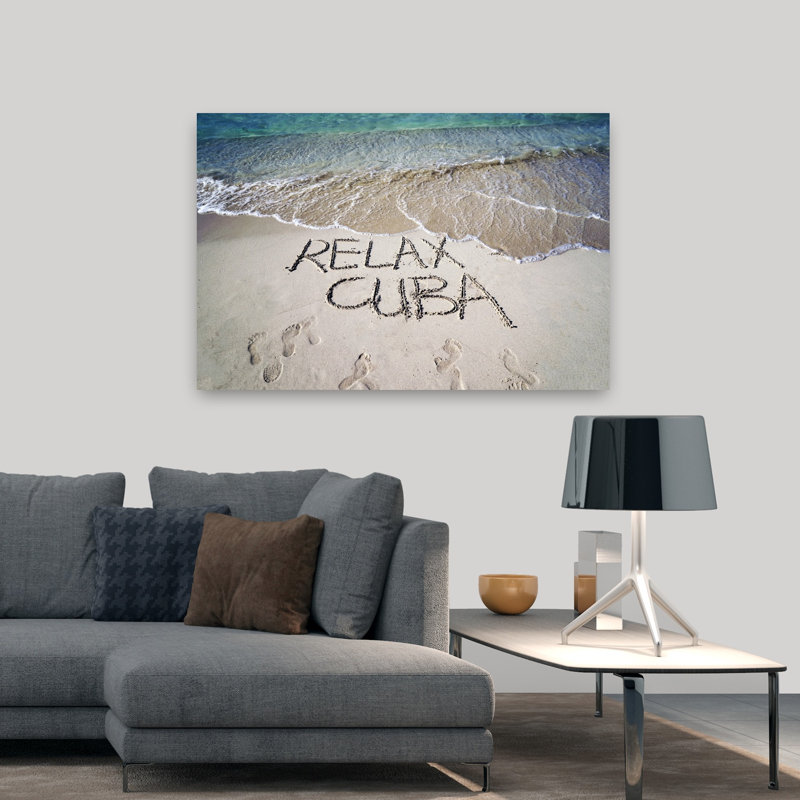 Relax, Cuba, Varadero, art abstrait de paysage de plage à Cuba, H 32 po x l 48 po