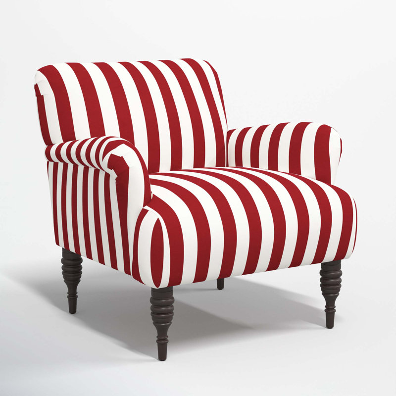 Allura Upholstered Armchair, Canopy Stripe Red