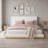 Wood Platform Bed with Upholstered Headboard