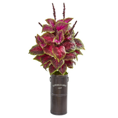 Plante coleus artificielle en pot de fleurs
