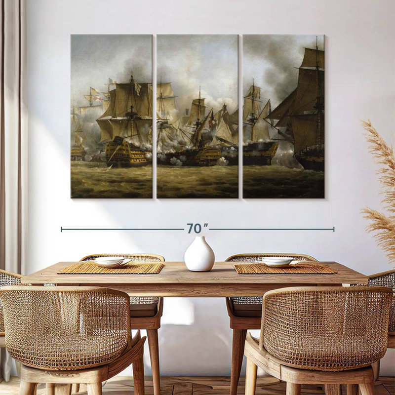Mait The Redoutable à la bataille de Trafalgar, H 42 po x l 65 po