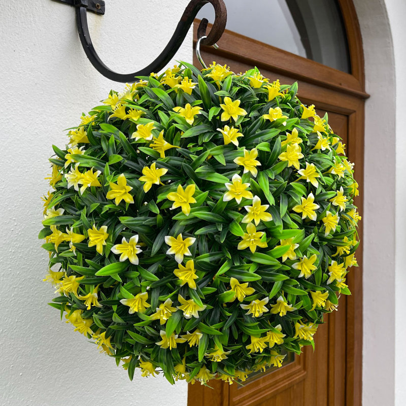 Faux Plant, 23cm H x 23cm W x 23cm D, Yellow