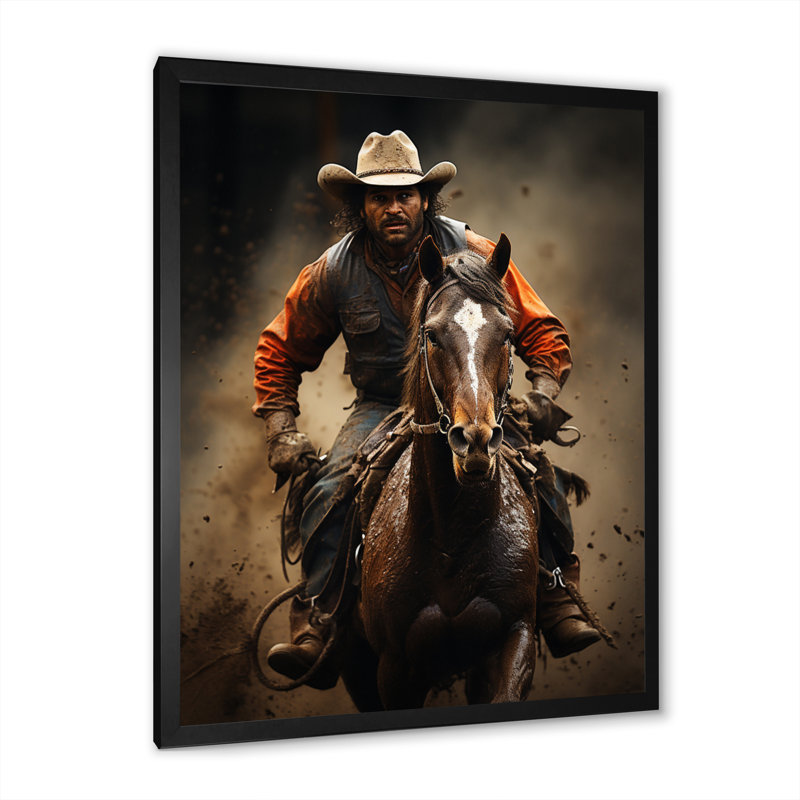 Bestar Canada Calgary Rodeo II - Imprimé, Cadre simple noir, H 20 po x l 12 po x P 1 po