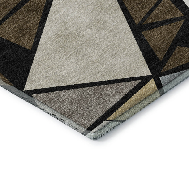 Premium Machine Washable Ketterer AMF1039 Geometric Rug, Rectangle 9' x 12'