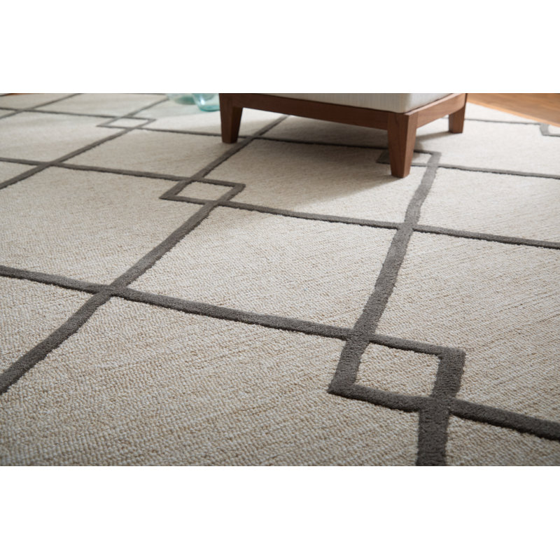 Kimball Transitional Trellis & Lattice Ivory Area Rug, Rectangle 3'6" x 5'6"