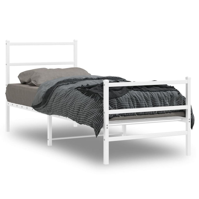 Metal Bed, 80 x 200 cm, White
