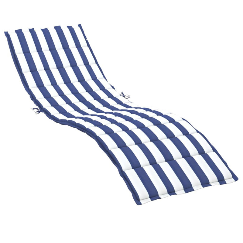 Outdoor Seat / Back Cushion, 1.6" H x 78.7" L x 23.6" W, Blue/White Striped