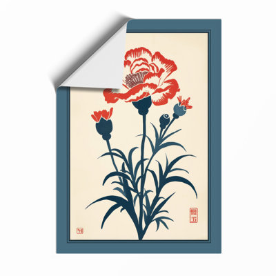 Carnation in Red Botanical - Framed Print