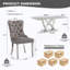 Ensemble de table de salle à manger 70 "pour 6 personnes avec 6 chaises rembourrées-915935918-915935919