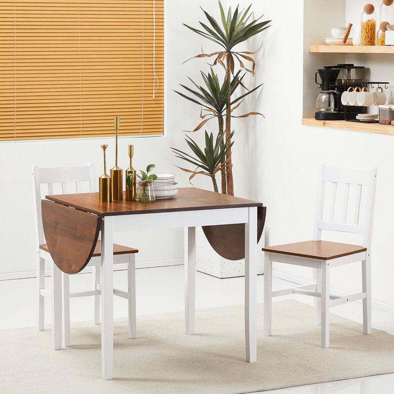 Table de salle à manger extensible pliante en pin, brun, laqué, convient aux réunions de famille dans de petits espaces avec finition laquée à abattants, appartement confortable pour 4 à 6 personnes