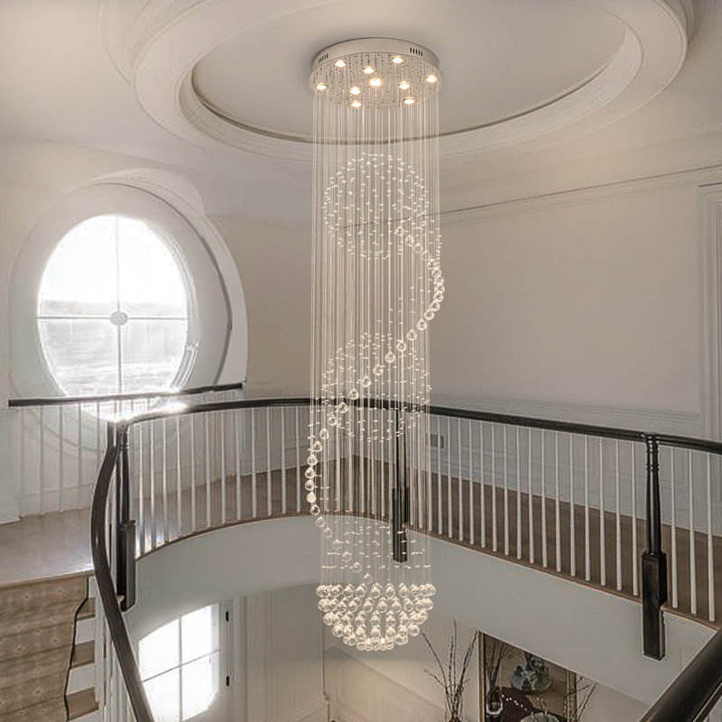 10 - Light Crystal Spectacular Spiral Raindrop Chandelier for Stair