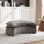 Canapé paresseux 55 po en polyester gris avec coussins et repose-pieds