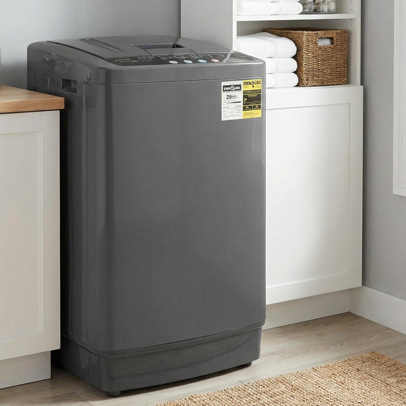 Portable Fully Automatic Washing Machine With Led Control Panel - 10 Programs & 8 Water Levels For Apartments, Rvs & Small Spaces