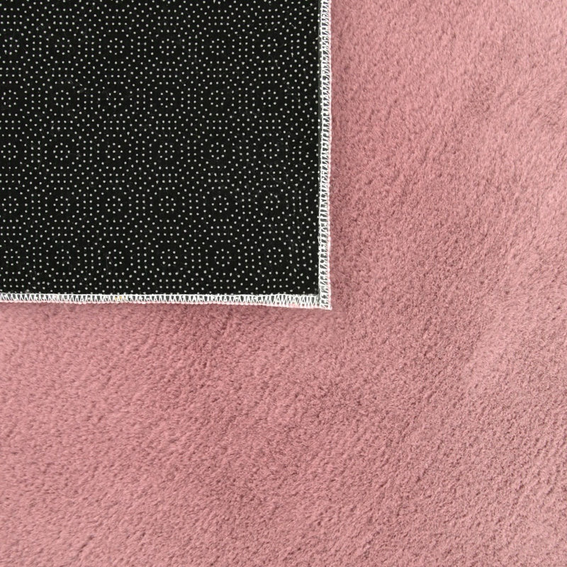 Tapis doux, doux, à poils courts, antidérapant, de couleur unie, lavable, Rose, Rectangle 3 pi 11 po x 5 pi 7 po