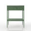 Green All-Metal Nightstand - 1-Drawer Bedside Table with Open Shelf and Tapered Legs - Modern Design