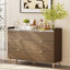 Commode 6 tiroirs avec plan de travail en marbre et pieds en métal pour le rangement de la chambre à coucher-562755436