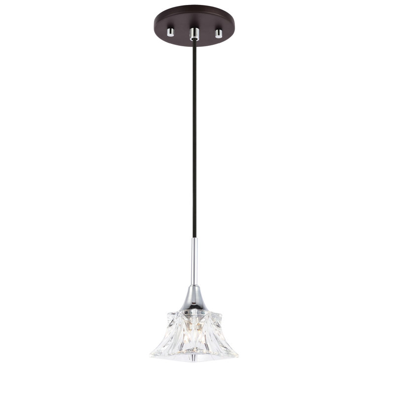 Angeline 1 - Light Unique/Statement Pendant, Chrome/Bronze