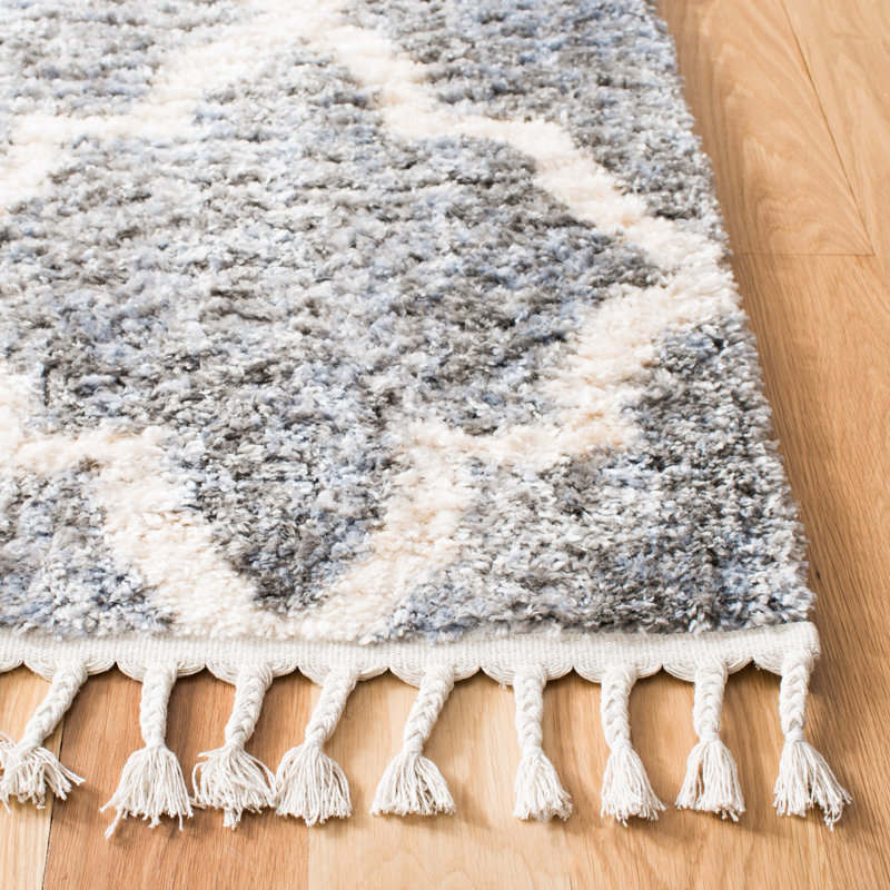 Calynn Fringe Shag Performance Geometric Rug, Rectangle 8' x 10'
