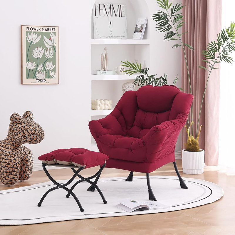 Fauteuil moderne avec repose-pieds Modern, Bourgogne