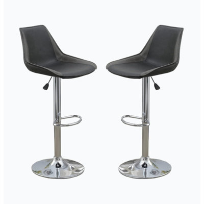 Upholstered Leather Adjustable Height Counter Stool