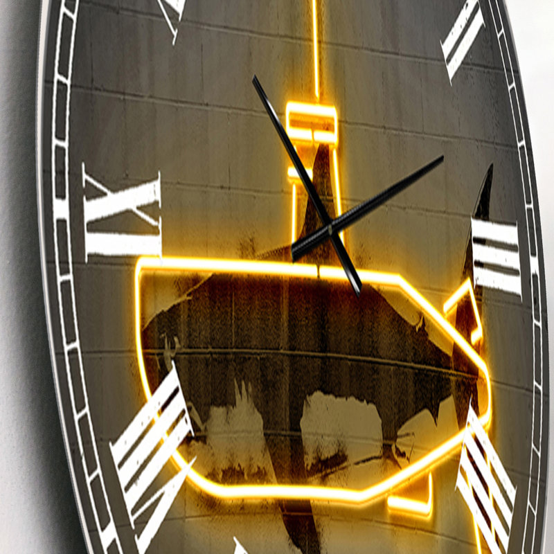 Horloge murale moderne surdimensionnée jaune sous-marin, Petit