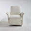 Fauteuil d'appoint moderne pivotant en tonneau avec rotation à 360 °, revêtement en chenille et base en bois massif pour le salon et les coins lecture.-649917183
