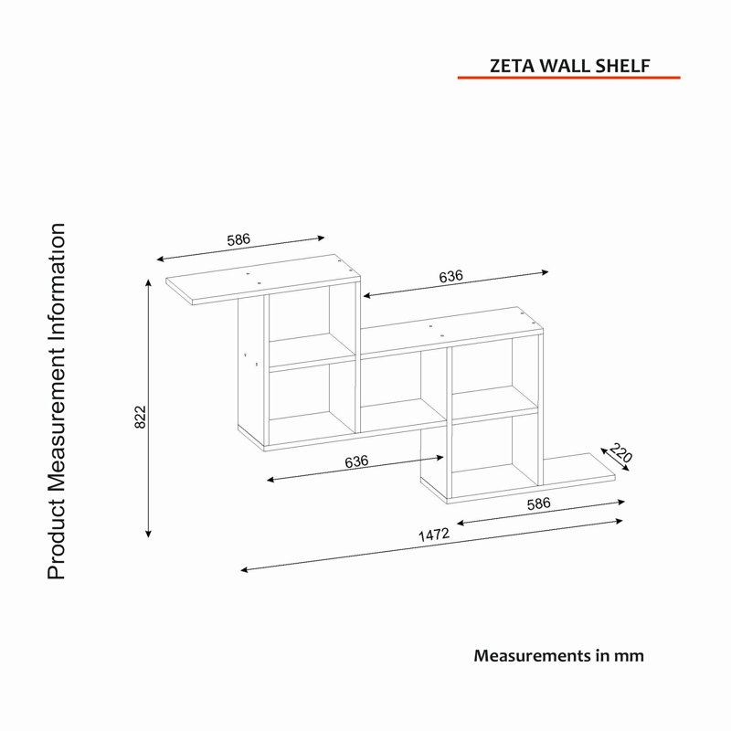 Tablette 7 pièces avec tablettes réglables Bleckley, Blanc
