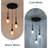 3-Light Cluster Pendant Lamp With Hammered Glass