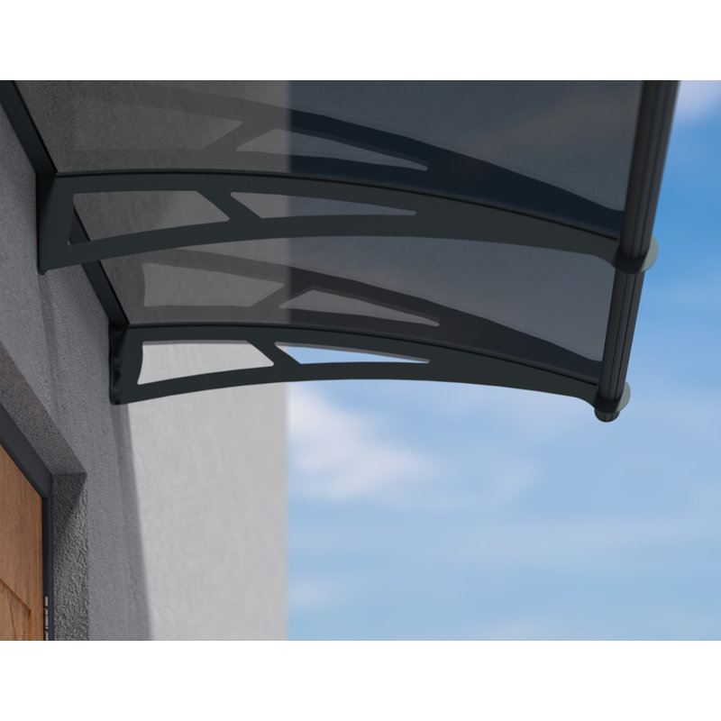 Palram - Canopia Aquila 4'11" W x 3' D Convex Door Awning, Gray