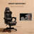 Pu Leather Office Gamer Chair High Back Swivel Recliner With Footrest, Lumbar Support, Adjustable Height