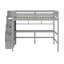 Lit mezzanine avec bureau, tablettes de rangement et escalier-44656328