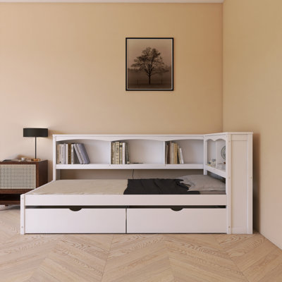 Lit plateforme simple avec rangement Wood