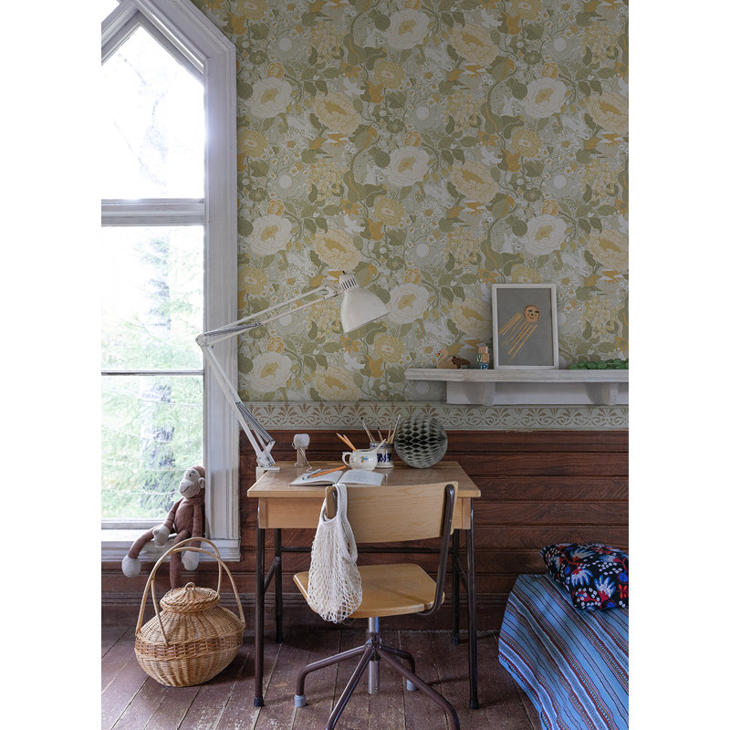 Rouleau de fleurs Harrell, Gris
