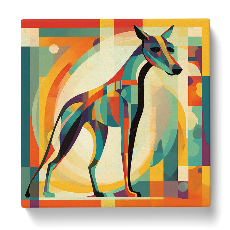 Greyhound Dog Constructivism No.2 - Wrapped Canvas