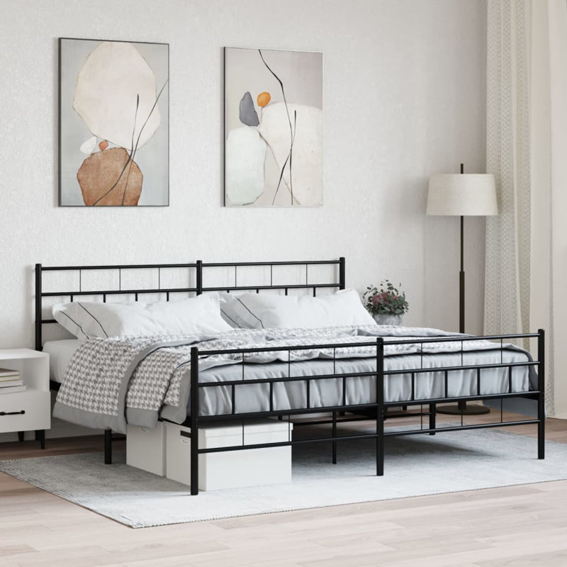 Danzell Metal Bed Frame, Heavy-Duty, No Mattress, Twin, Black